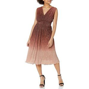 NWOT Dress The Population Women Ellery Ombre Crinkle Sleeveless Midi Dress LARGE